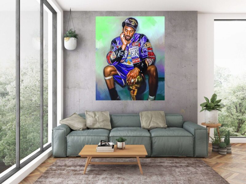Kobe Bryant Poster Print Basketball Poster Poster Canvas Wall Art Home Decor Lakers Fan Gift For Him Boys Room Decor NBA Championship 2 scaled