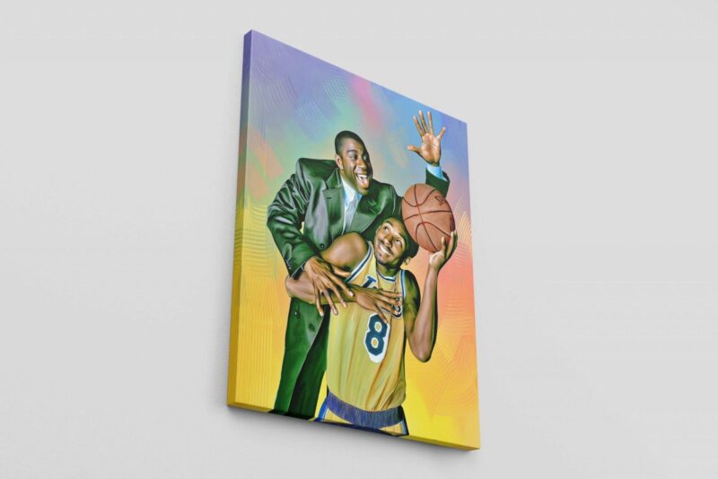 Kobe Bryant amp Magic Johnson Canvas Print Kobe Bryant Poster Magic Johnson Poster Basketball Gifts Kobe Bryant Home Decor 1 scaled
