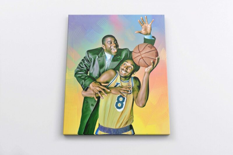 Kobe Bryant amp Magic Johnson Canvas Print Kobe Bryant Poster Magic Johnson Poster Basketball Gifts Kobe Bryant Home Decor 2 scaled