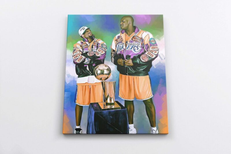 Kobe Bryant amp Shaquille ONeil Canvas Print Kobe Bryant Poster Shaq Poster Basketball Gift Lakers Champions Gift For Him 1 scaled