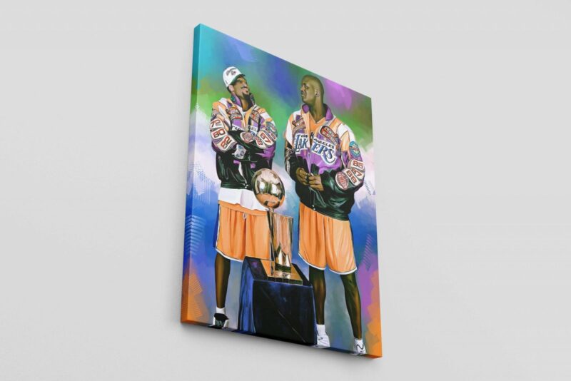 Kobe Bryant amp Shaquille ONeil Canvas Print Kobe Bryant Poster Shaq Poster Basketball Gift Lakers Champions Gift For Him 2 scaled