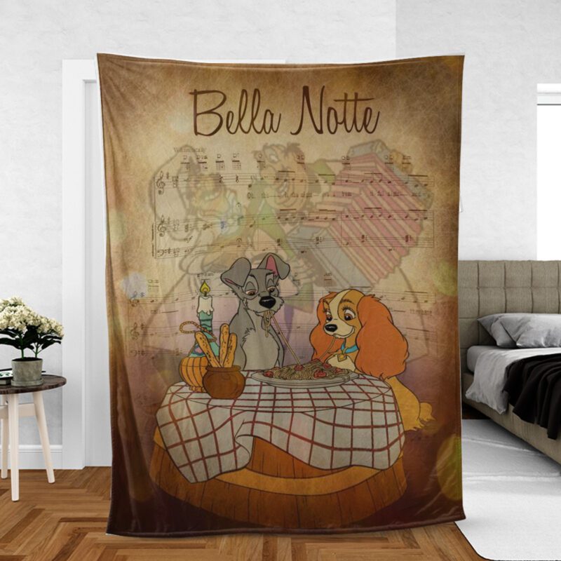 Lady and the Tramp Disney Gift For Fan Comfy Sofa Throw Blanket Gift