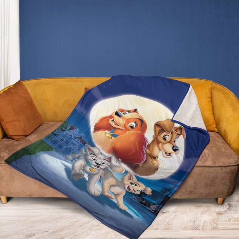 Lady and the Tramp Disney Lady and the Tramp Disney Gift For Fan Comfy Sofa Throw Blanket Gift 2