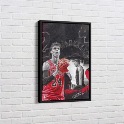 Lauri Markkanen Canvas, Chicago Bulls 24, Basketball Wall Art, NBA Chicago Bulls Canvas, Sports Wall Art, Gym Wall Decor
