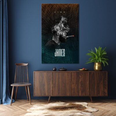 LeBron James Smoking Wall Canvas Art, Los Angeles Lakers Basketball Cavnas, Lakers Artwork, NBA Basketball Sports 3 NBA Basketball Sports