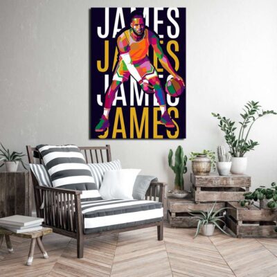Lebron James Canvas Basketball Art Sports Illustration LJ Basketball Art Modern Absract Art 1
