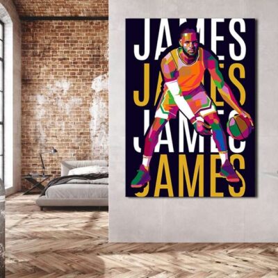 Lebron James Canvas Basketball Art Sports Illustration LJ Basketball Art Modern Absract Art 2