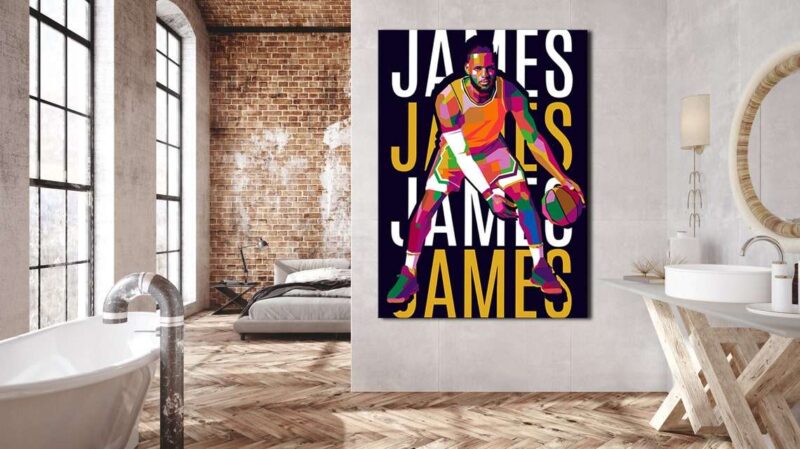Lebron James Canvas Basketball Art Sports Illustration LJ Basketball Art Modern Absract Art 2