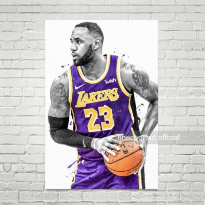 Lebron James Los Angeles Poster, Canvas, Basketball Print, Sports Wall Art, La
