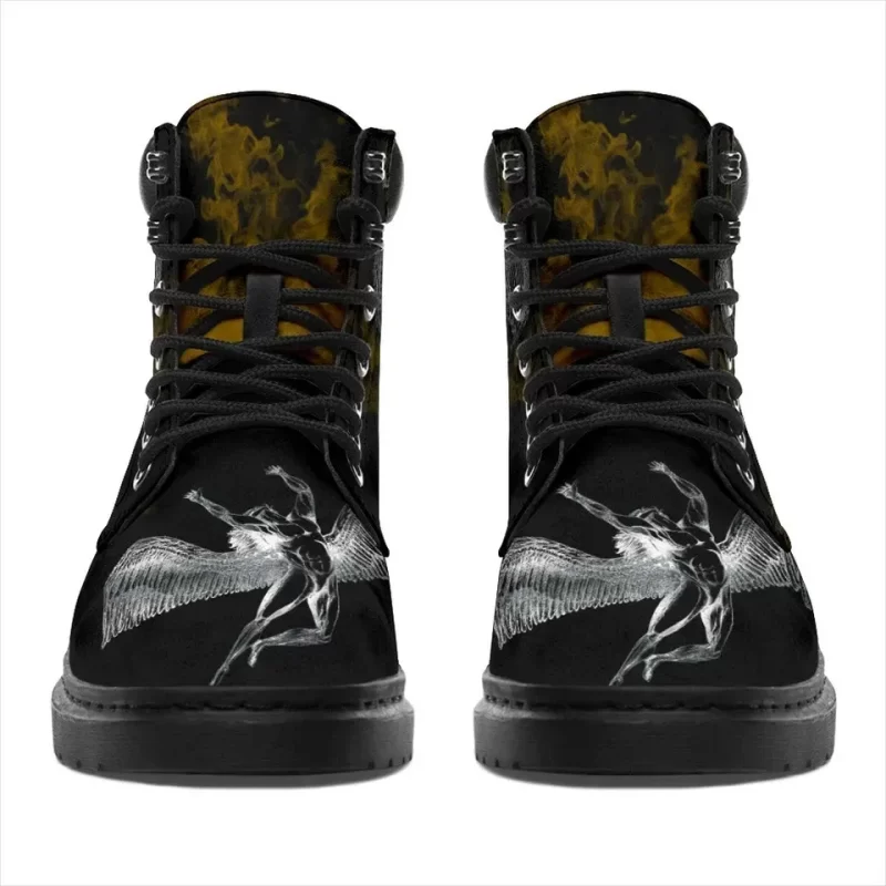 Led Zeppelin Boots Mixed Jack Skellington Rock Band Working Boots Leather Boots Timber Motorcycle Boots 2