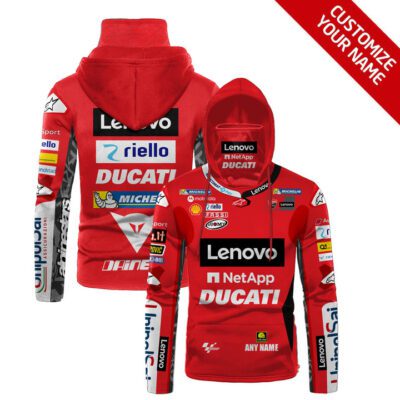 Lenovo Motogp Racing Team Netapp Ducati Red Racing Suit Style Custom Name For Lenovo Motogp Racing Fans Gaiter Hoodie GH0477