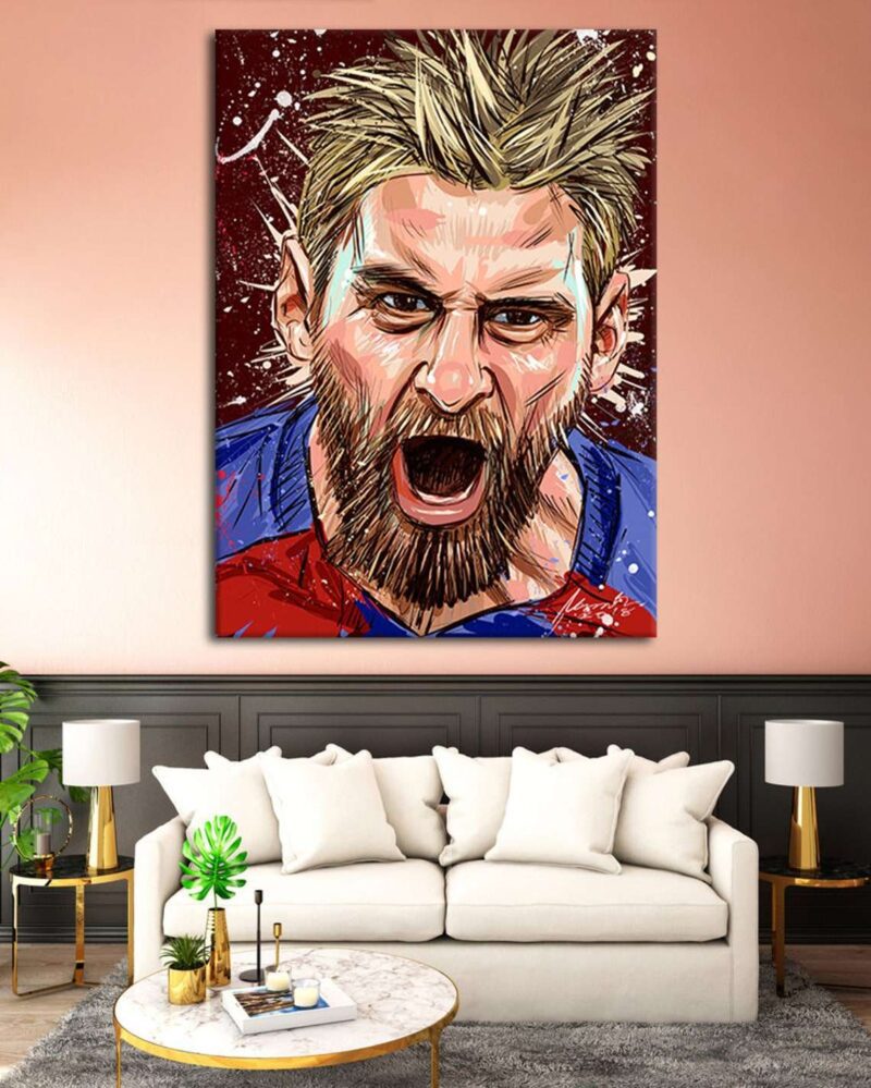 Lionel Messi Canvas Professional Football Player Fc Bercelona 1
