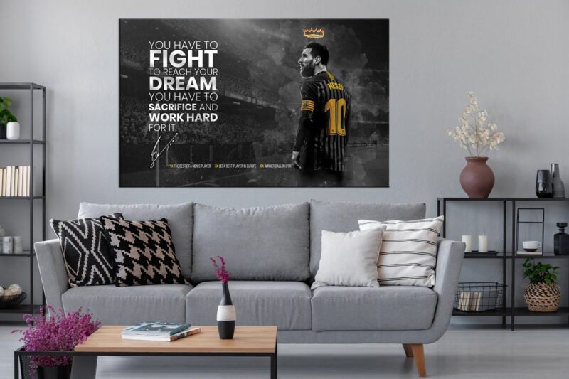 Lionel Messi Inspirational Quote Poster Barcelona Inspirational Manifesto Lionel Messi Wall Art Canvas 3