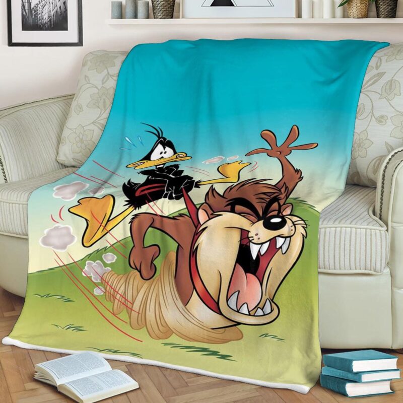 Daffy Duck and Tasmania Devil Comfy Sofa Throw Blanket Gift