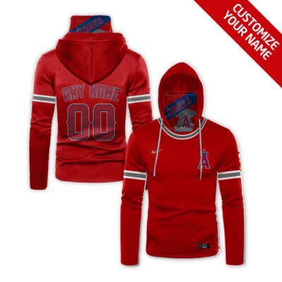 Los Angeles Angels Mlb Baseball Team Logo Red Jersey Style Custom Number Name For Angels Fans Gaiter Hoodie GH0601