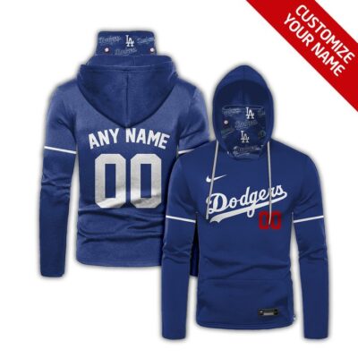 Los Angeles Dodgers #00 3D Personalized Blue Jersey Style Custom Number Name For Dodgers Fans Gaiter Hoodie GH0468