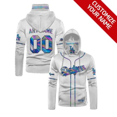 Los Angeles Dodgers #00 3D Personalized White Jersey Style Custom Number Name For Dodgers Fans Gaiter Hoodie GH0587