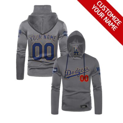 Los Angeles Dodgers Grey Personalized Mlb Gift Custom Number Name For Los Angeles Dodgers Fans Gaiter Hoodie GH0990