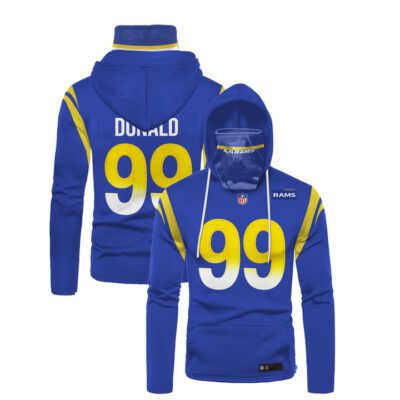 Los Angeles Rams Aaron Donald #99 Nfl 3D Blue Jersey Style Gift For Rams Fans Gaiter Hoodie GH0924