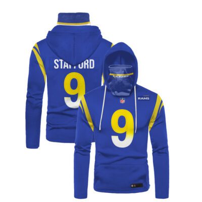 Los Angeles Rams Matthew #9 Stafford Nfl Super Bowl Champions Blue Jersey Style Gift For Rams And Stafford Fans Gaiter Hoodie GH0608