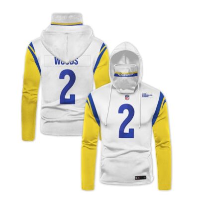 Los Angeles Rams Robert Woods #2 Nfl 3D White Jersey Style Gift For Rams Fans Gaiter Hoodie GH0751