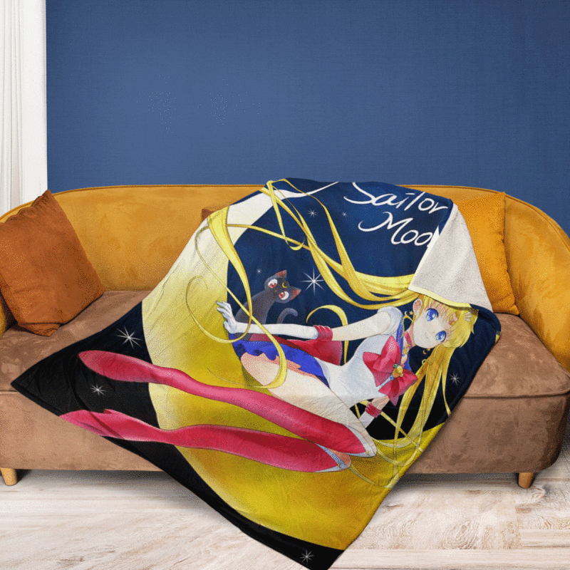Lovely Sailor Moon Manga Christmas Gifts Sailor Moon Gift For Fans Comfy Sofa Throw Blanket Gift 2