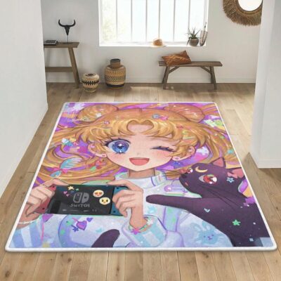 Lovely Sailor Moon TV Show Christmas Gifts Lover,Sailor Moon Area Rug Living Room Rug Floor Decor 1 Sailor Moon Area Rug Living Room Rug Floor Decor