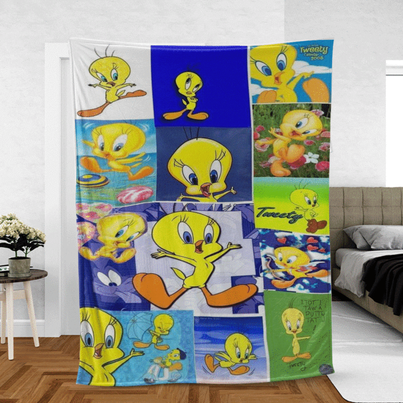 Lovely Tweety Looney Tunes Flims Christmas Gift Comfy Sofa Throw Blanket Gift 1
