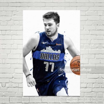 Luka Doncic Dallas Mavericks Poster, Canvas, Basketball Print, Sports Wall Art