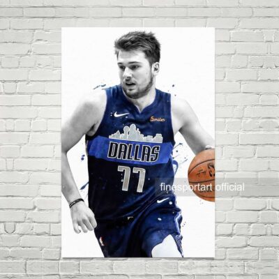 Luka Doncic Dallas Mavericks Poster, Canvas, Basketball Print, Sports Wall Art