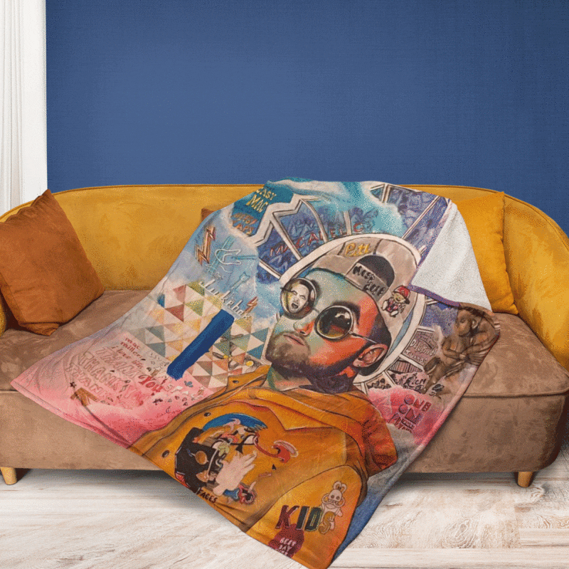 Mac Miller Wpap Pop Art Thank You For The Memories Ver2 Gift Comfy Sofa Throw Blanket Gift 2
