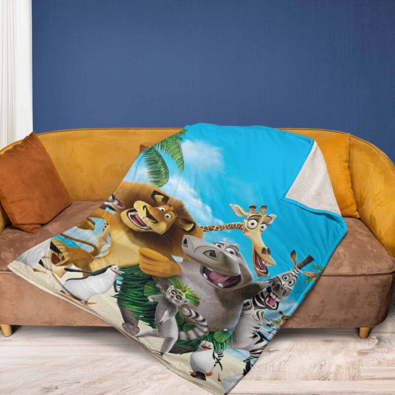 Madagascar Movie Family Fan Gift Funny Madagascar Characters Comfy Sofa Throw Blanket Gift 2