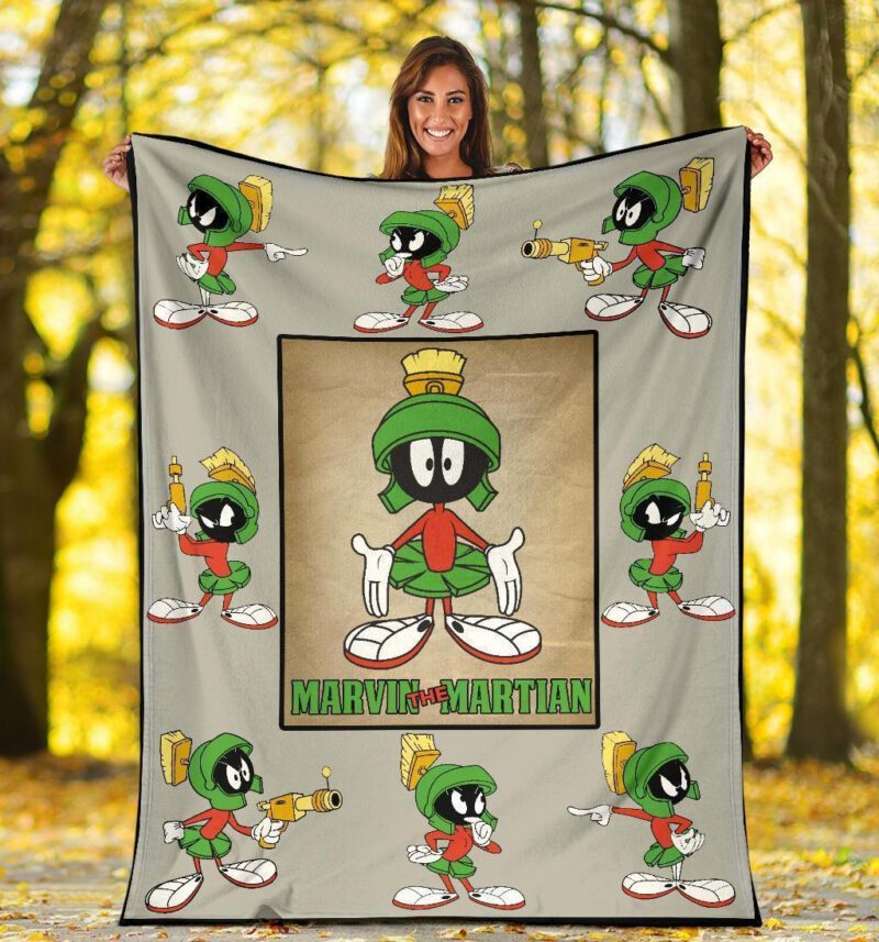 Marvin the Martian Fleece Blanket Custom Looney Tunes Home Decoration