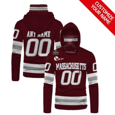 Massachusetts #00 Any Name Nhl Team Red Jersey Style Custom Number Name For Massachusetts Fans Gaiter Hoodie GH0567