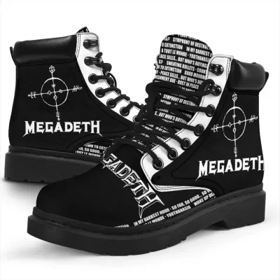 Megadeath Boots Shoes Amazing For Music Fan, Working Boots Leather Boots Timber Motorcycle Boots 2 Megadeath Boots Shoes Amazing For Music Fan Working Boots Leather Boots Timber Motorcycle Boots 2