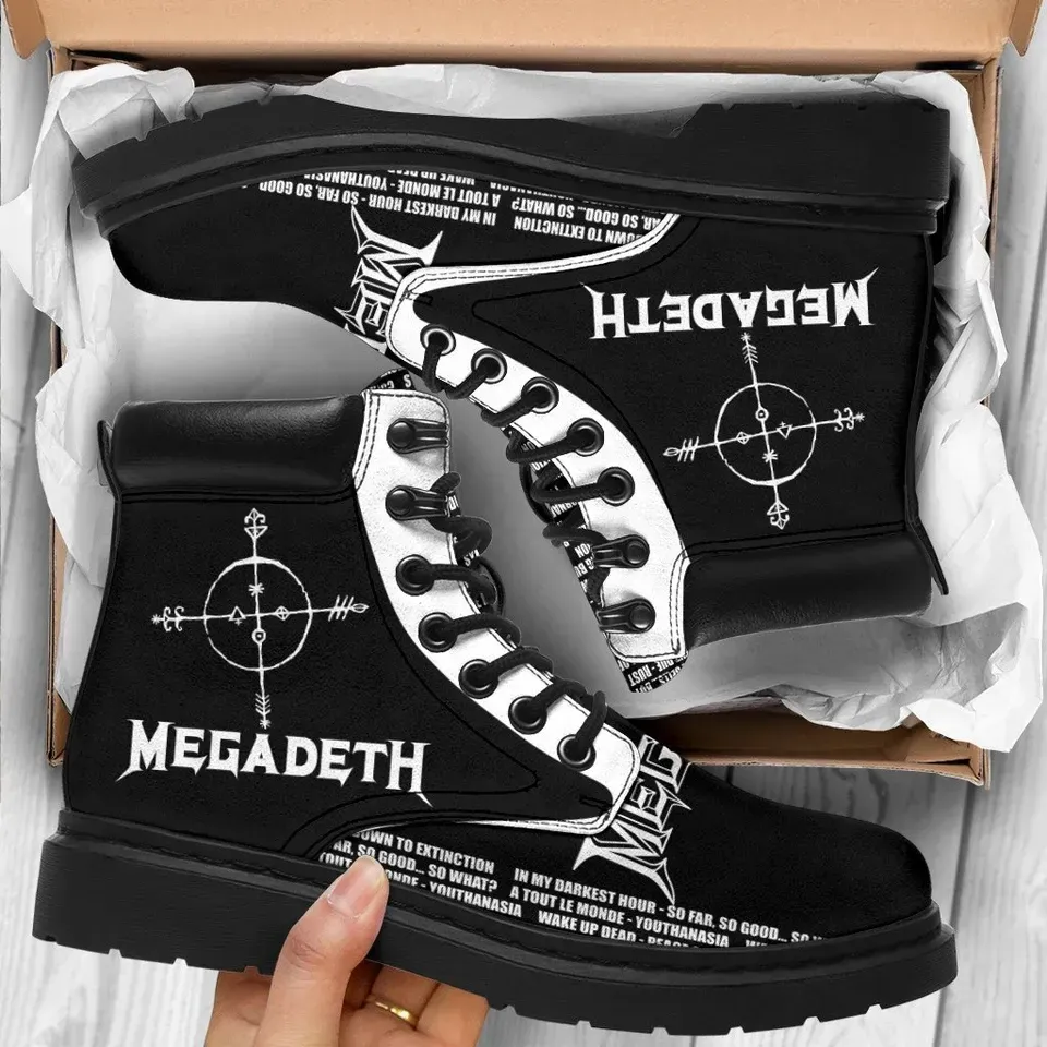 Megadeath-Boots-Shoes-Amazing-For-Music-Fan-Working-Boots-Leather-Boots-Timber-Motorcycle-Boots Megadeath Boots Shoes Amazing For Music Fan
