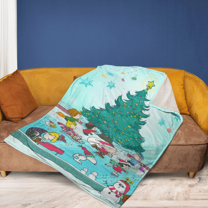 Merry Christmas Snoopy And Peanuts Snowboarding 2098 Christmas Gifts Lover Snoopy Gift For Fans Comfy Sofa Throw Blanket Gift 2