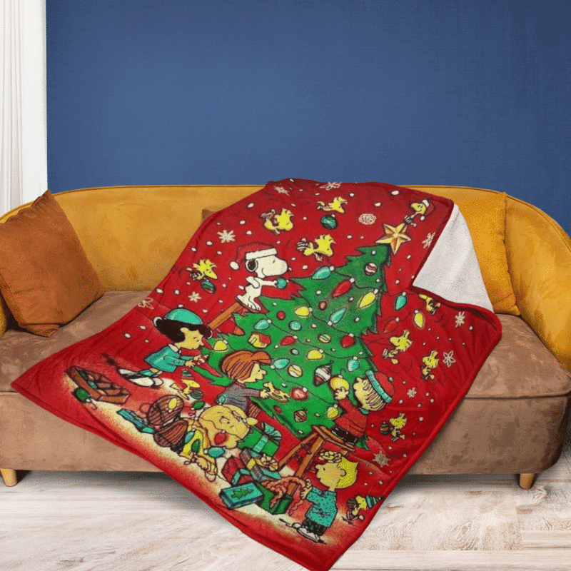 Merry Christmas Snoopy And Peanuts Tree Christmas Snoopy Gift For Fan Comfy Sofa Throw Blanket Gift 2