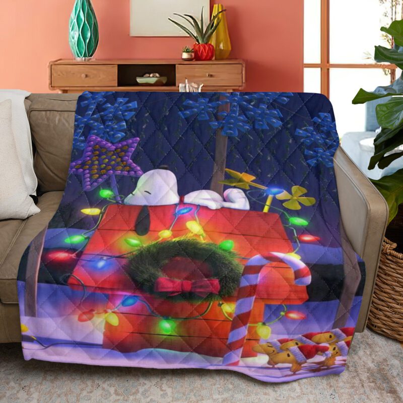 Merry Christmas Snoopy Peanuts Blanket Gift For Fan Merry Christmas Snoopy Peanuts Blanket 3