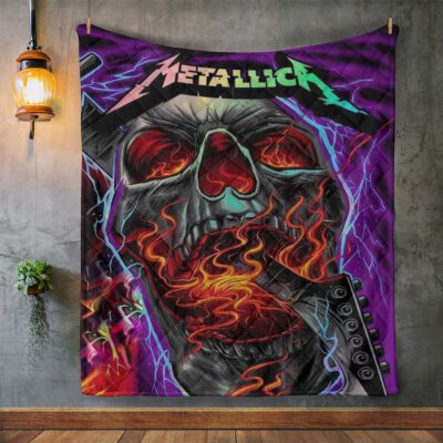 Metallica Music Band Blanket Gift For Fan, Metallica Music Band Skull Guitar Blanket 2 Metallica Music Band Blanket Gift For Fan Metallica Music Band Skull Guitar Blanket 2