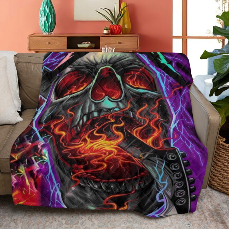 Metallica Music Band Blanket Gift For Fan Metallica Music Band Skull Guitar Blanket 3