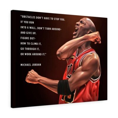 Michael Jordan Motivational Quote Canvas Wall Art Print, Basketball Poster, Athlete, Sport Art For Living Room, Gym, Kids, Office 1 Basketball Poster