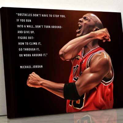 Michael Jordan Motivational Quote Canvas Wall Art Print, Basketball Poster, Athlete, Sport Art For Living Room, Gym, Kids, Office