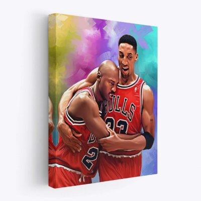 Michael Jordan Poster Scottie Pippen Canvas Print Flu Game Chicago Bulls Legend Basketball Gift Wall Art Home Decor NBA 2 scaled