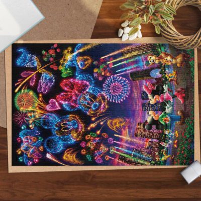 Mickey Couple Watching Colorful Fireworks Puzzle Game, Disney Fan Gift, Disney Gift 2 Disney Gift