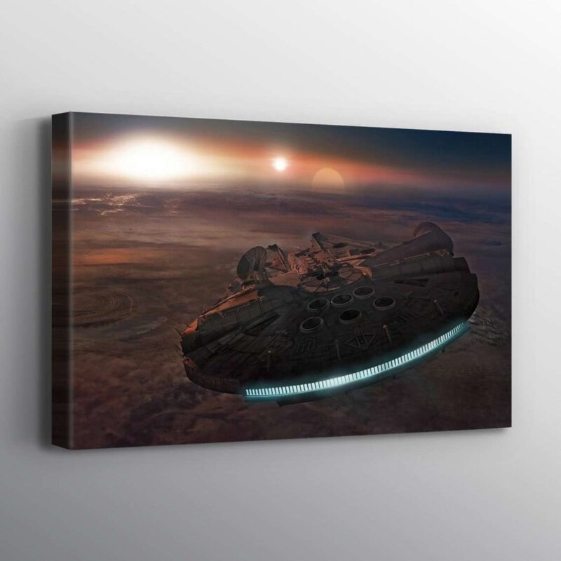 Millenium Falcon Star Wars Movie Planet Print Wall Art Canvas 1
