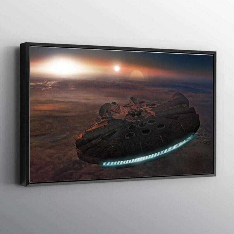 Millenium Falcon Star Wars Movie Planet Print Wall Art Canvas