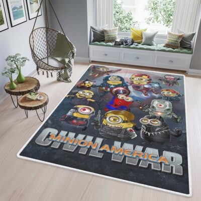 Minions America Civil War Captain America Fan Gift, Minions America Civil War Captain America Rug Floor Decor
