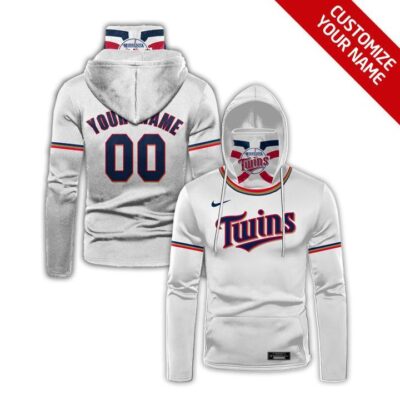 Minnesota Twins #00 Mlb Team White Jersey Style Custom Number Name For Minnesota Twins Fans Gaiter Hoodie GH0815