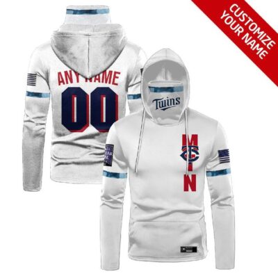 Minnesota Twins Mlb Baseball Team Logo White Jersey Style Custom Number Name For Twins Fans Gaiter Hoodie GH0704